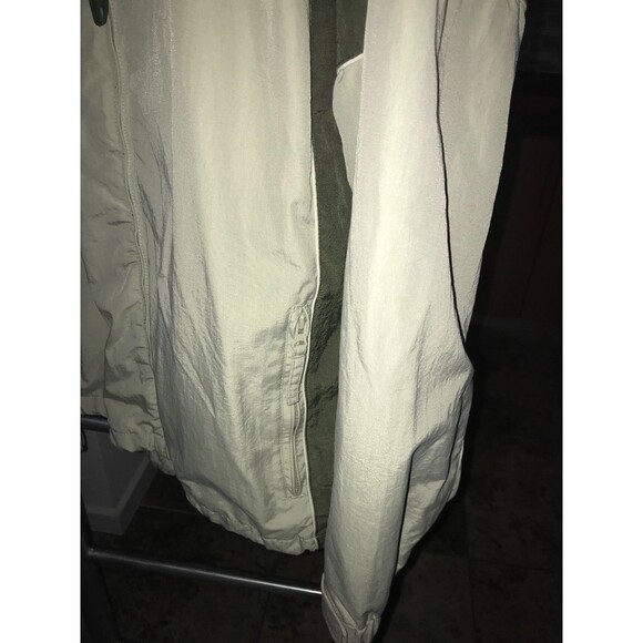 Old Navy 90s Vintage Nylon Windbreaker Jacket Beige Green Large - Picture 5 of 8